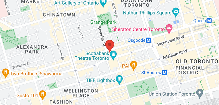 map of 323 QUEEN ST W